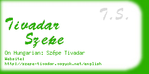 tivadar szepe business card